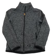 Tmavošedá melírovaná pletená propínací mikina H&M