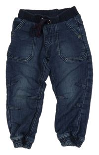 Tmavomodré teplákové cuff rifle s úpletovým pasem George