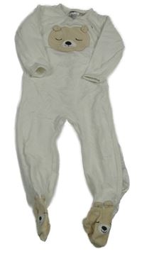 Bílý sametový overal s medvídkem H&M