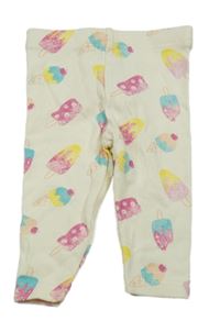 Smetanové žebrované legíny s nanuky Ergee