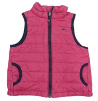 Růžová šusťáková prošívaná funkční zateplená vesta s logem Quechua