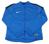 Modrá sportovní propínací funkční mikina s logem Nike