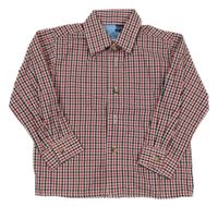 Bílo-červeno-černá kostkovaná košile 