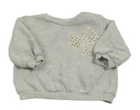 Šedá melírovaná mikina s mašlí Next