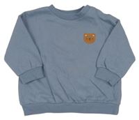 Modrošedá mikina s medvídkem Next