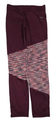 Vínovo-žíhané sportovní legíny Yigga