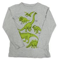 Šedé triko s dinosaury DopoDopo