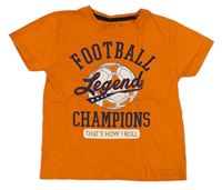 Oranžové tričko s nápisem a míčem Rebel