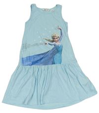 Světlemodré bavlněné šaty s Elsou H&M