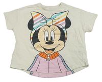 Smetanové crop tričko s Mickeym M&S