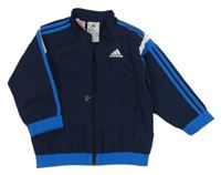 Tmavomodrá šusťáková podzimní bunda s logem zn. Adidas