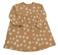 Skořicové žebrované šaty s kytičkami George 