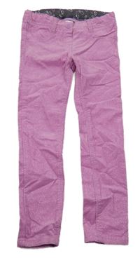 Růžovo-zlaté manšestrové kalhoty C&A