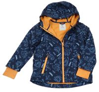 Tmavomodro-oranžová softshellová bunda s kapucí Kiki&Koko