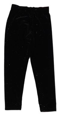 Černé sametové třpytivé legíny 