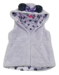 Levandulová kožešinová podšitá vesta s kapucí - Minnie Disney