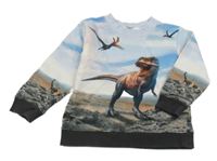 Modro-šedá mikina s dinosaury H&M
