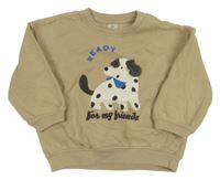 Béžová oversize mikina s pejskem H&M