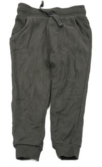 Tmavošedé cuff tepláky George 