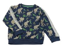 Tmavomodrá mikina se slony a krokodýly M&S