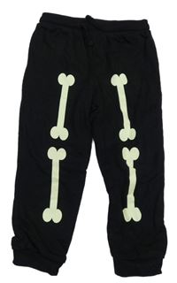 Černé tepláky s kostlivcem So Cute