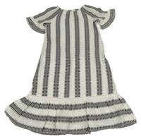 Bílo-černé vzorované plátěné šaty C&A