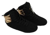 Nové - Černo-zlaté semišovo/koženkové kotníkové boty Ryderwear vel. 36,5
