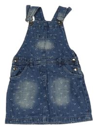 Tmavomodré riflové laclové šaty s hvězdičkami Topolino