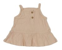 Světlerůžový žebrovaný peplum top George 