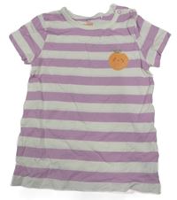 Lila-bílé pruhované tričko s pomerančem Topomini