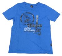 Modré tričko s nápisem a orlem 