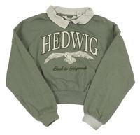 Khaki crop mikina s Hedvikou H&M