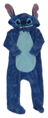 Modrá chlupatá kombinéza s kapucí - Stitch Disney