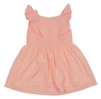Světlerůžové lehké šaty s volánky H&M