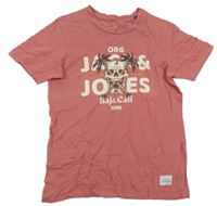Růžové tričko s lebkou Jack & Jones