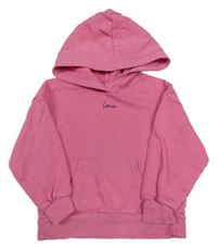 Růžová mikina s nápisem a kapucí H&M