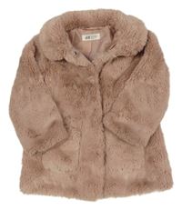 Starorůžová kožešinová podšitá bunda s límečkem H&M