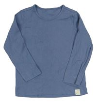 Modrošedé žebrované triko Tchibo