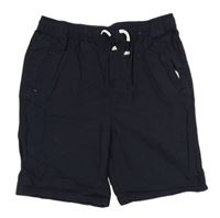 Tmavomodré cargo PULL ON plátěné kraťasy Denim Co.