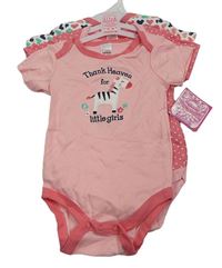 3x - Body - Světlerůžové se zebrou, růžové puntíkaté, bílé se srdíčky Soft Touch