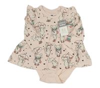 Světlerůžové šaty s myšmi a volánky a všitým body so cute
