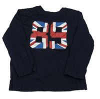 Tmavomodré triko s číslem/vlajkou Rebel