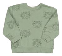 Světleolivová mikina s tygry H&M