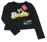 Nové - černé crop triko s Barbie Matalan