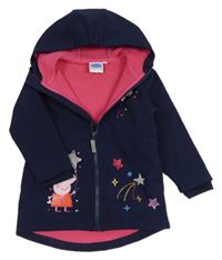 Tmavomodrá softshellová parka s Peppa Pig a kapucí 
