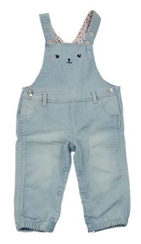 Světlemodré teplákové riflové laclové kalhoty s čumáčkem H&M