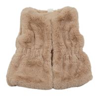 Pudrová kožešinová podšitá vesta Next