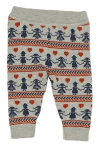 Světlešedé melírované vlněné kalhoty s panenkami a vzorem M&S