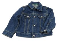 Tmavomodrá riflová bunda s límečkem Benetton