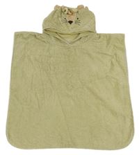 Olivová froté pončo osuška s kapucí s čumáčkem Tu